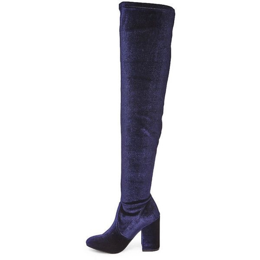 Steve Madden Navy Blue Velvet Over The Knee Boots